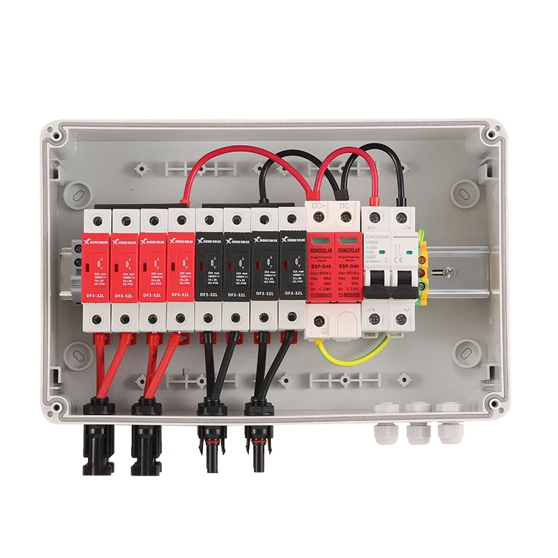 XIONGISOLAR 맞춤형 4 in 1 Out 4 스트링 태양광 발전 Pv Dc 어레이 태양광 패널 시스템용 플라스틱 배터리 결합기 상자