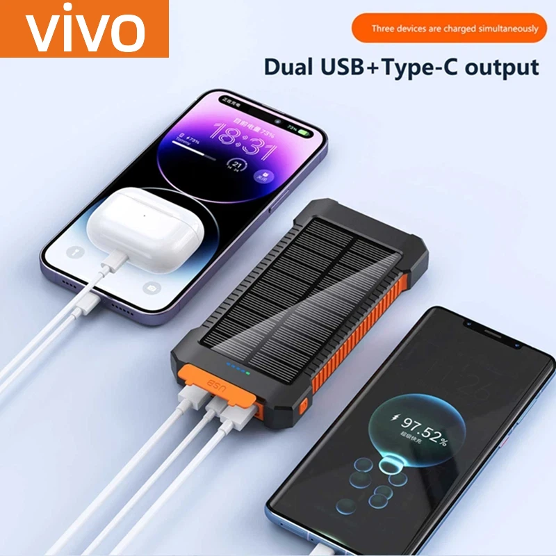 VIVO 500000mAh بنك الطاقة الشمسية المحمولة سعة أكبر LED شحن سريع للغاية بطارية خارجية آيفون سامسونج #5