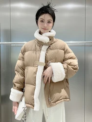 Luxury Women Duck Down Coat For Winter 2023 Stand Collar Puffer Jacket Thick Warm Female Feather Parkas Snow Outwear