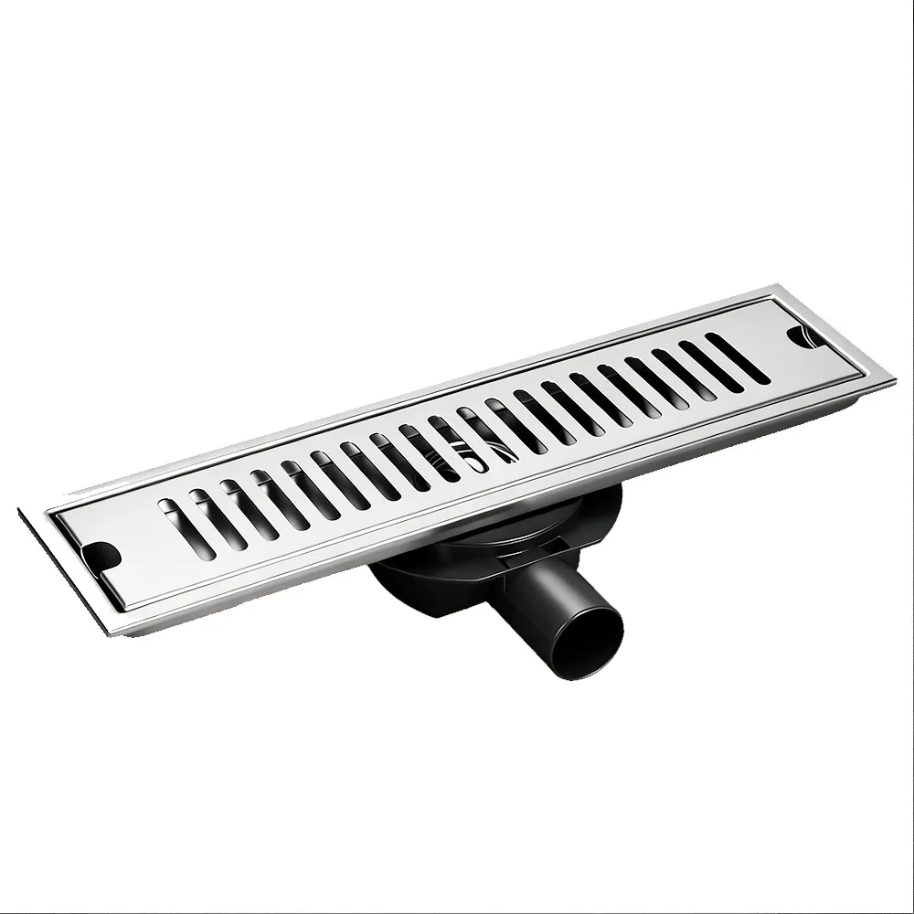 

SUS304 stainless steel rectangular side-out floor drain with flange, deodorant quick drain, suitable for bathroom shower wet