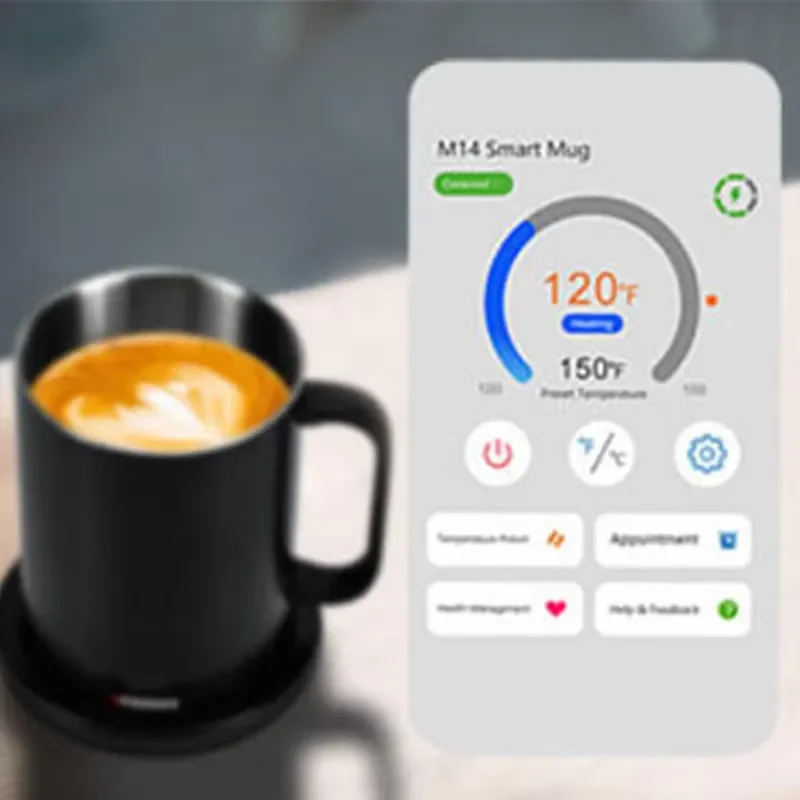 Smart USB Heating Mug for Coffee and Tea Constant Temperature Warmer Ceramic Cup with Electric Pad Stainless Steel Base Gift