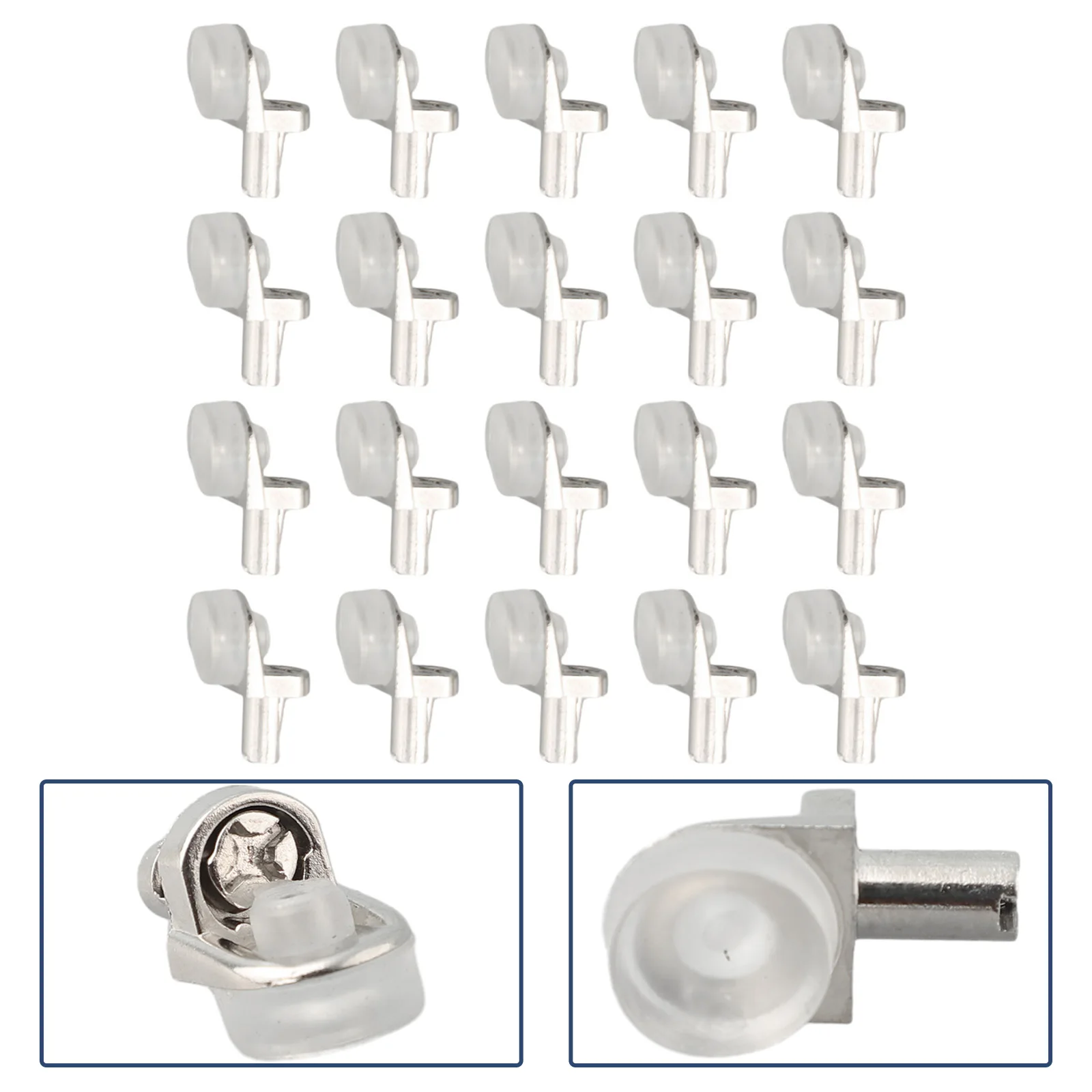 20PCS Shelf Support Zinc Alloy For Glass Wood Bracket Shelf Suction Cup Fixing Support Clip Bracket Clamp Holder