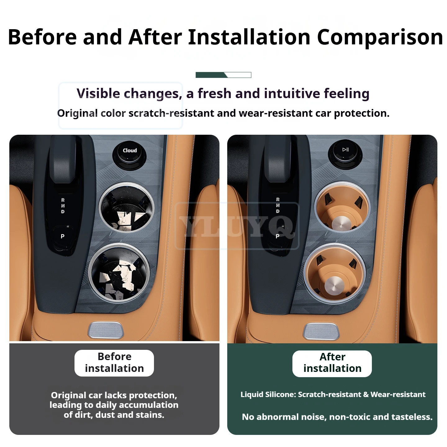 2026 For ZEEKR 001 Center Console Silicone Water Cup Holder Insert New Cup Pad Car Interior Accessories Auto