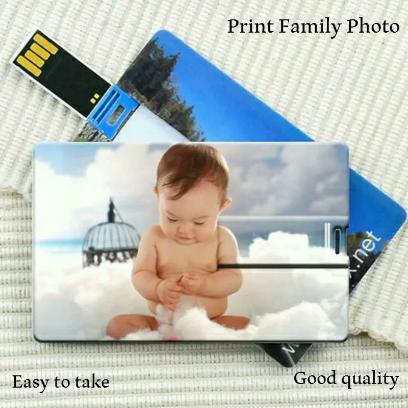 DIY Creative Print Your Photo USB 2.0 Flash Credit Card 16GB 32GB USB Flash Drive Pen Drive 4GB 8GB Custom Company Logo Gift