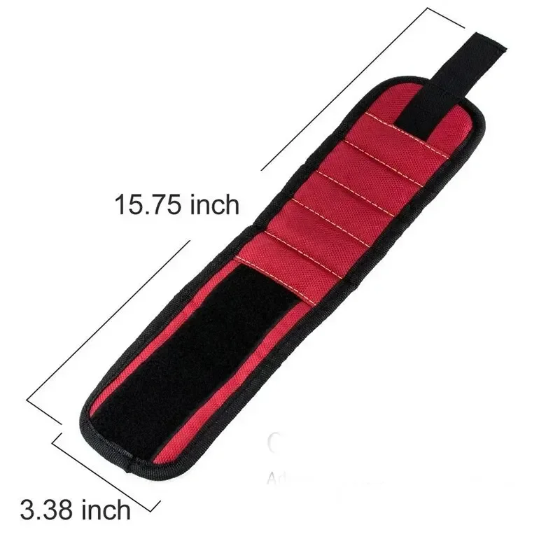Pulseira magnética para segurar parafusos unhas e brocas, porta-ferramentas de pulso, cintos com ímãs fortes, 5 fileiras image 3