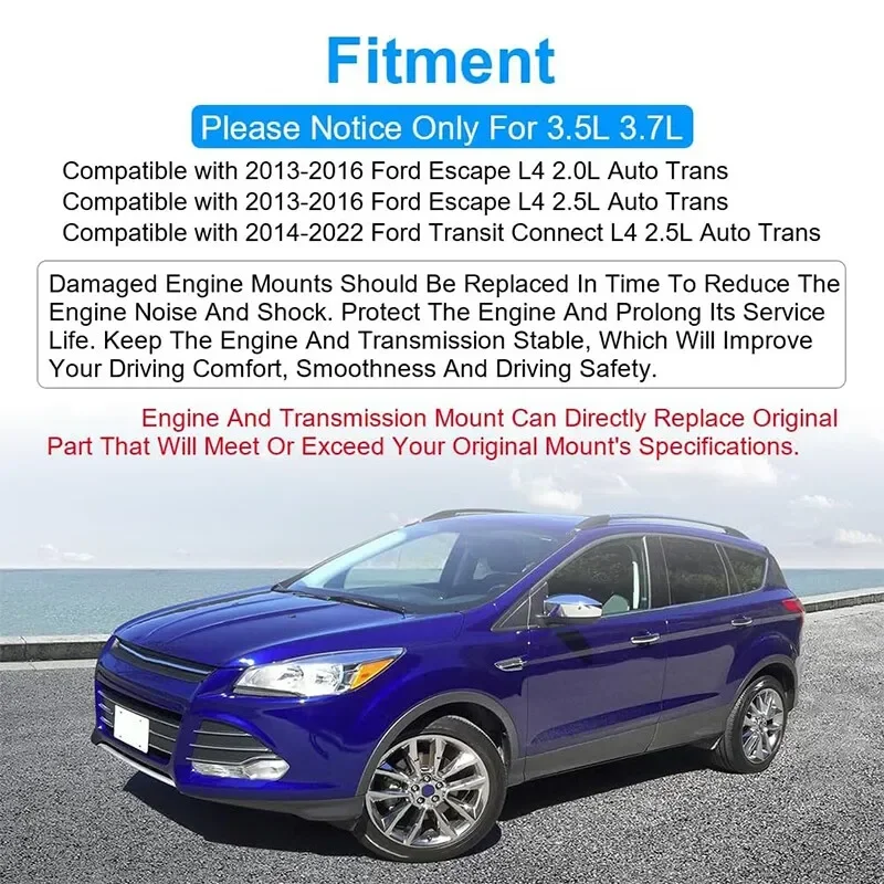 BV6Z6038A AV6Z6068A CV6Z6068A 3 قطعة محرك المحرك و نقل جبل مجموعة ل 2013-2016 فورد إسكيب L4 2.0L 2.5L EM-0340