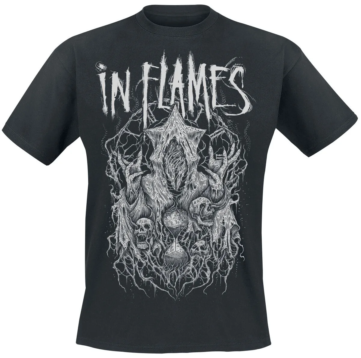 In Flames Death Metal Tee, Official Band Shirt with Hooded Demon Print, Melodic Death Metal Fan Merch