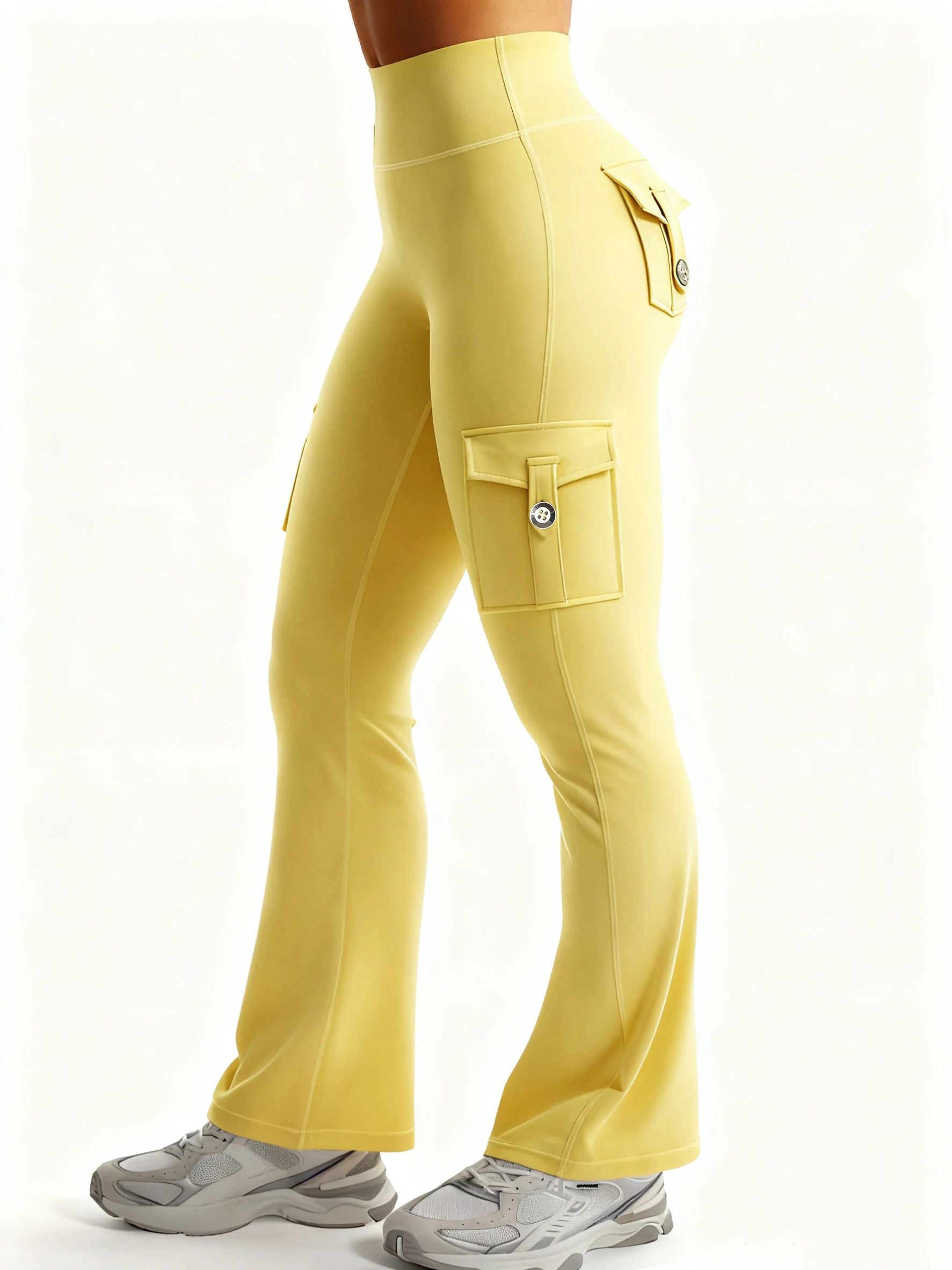 سراويل اللياقة البدنية النسائية الأساسية: سراويل اللياقة البدنية عالية الخصر مع جيوب وتشكيل وتحكم في البطن. #3