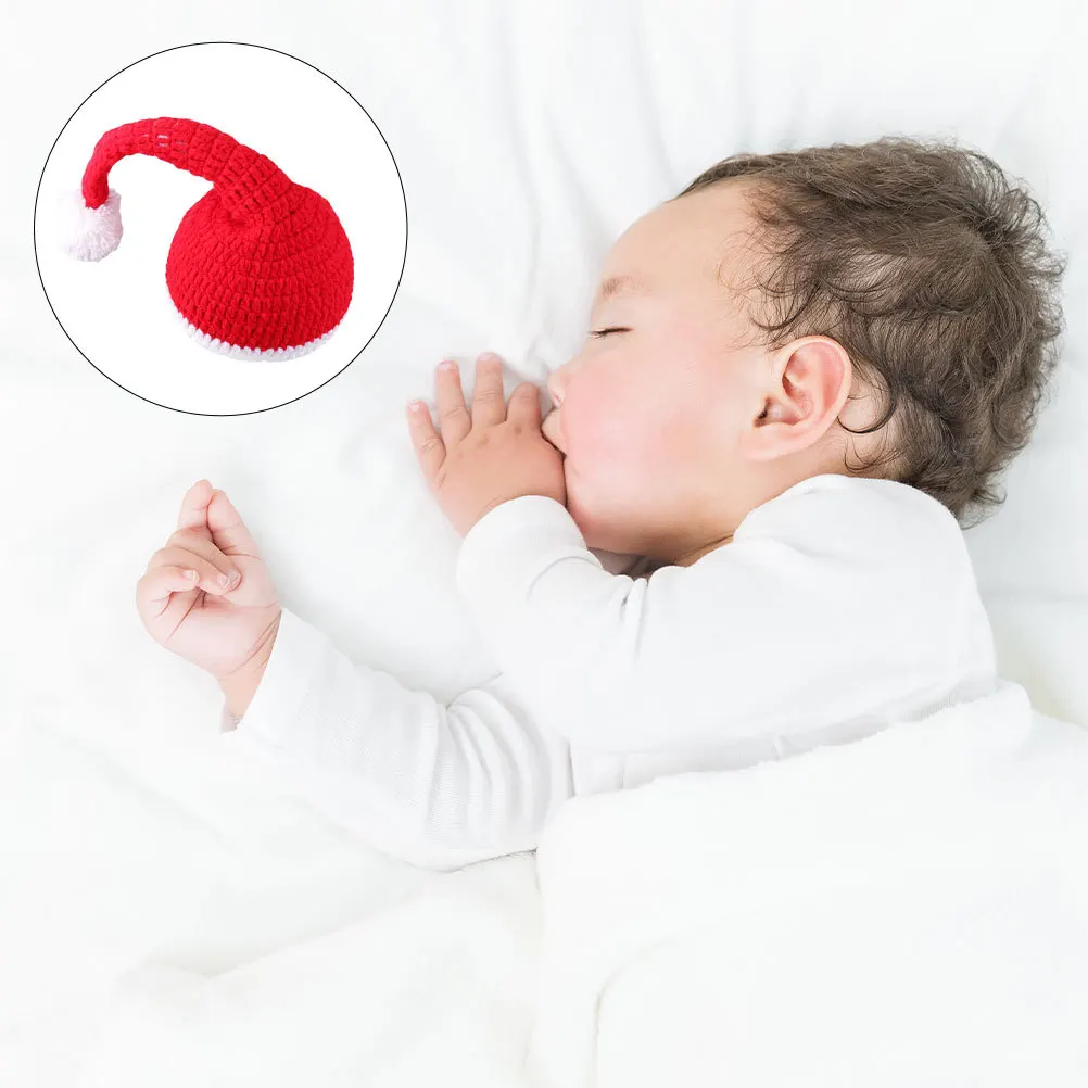 4 قطع عيد الميلاد للطفل التصوير الفوتوغرافي الإبداعي الدعامة سانتا كلوز قبعة الوليد عطلة زي عيد الميلاد أغطية الرأس عيد الميلاد الطفل