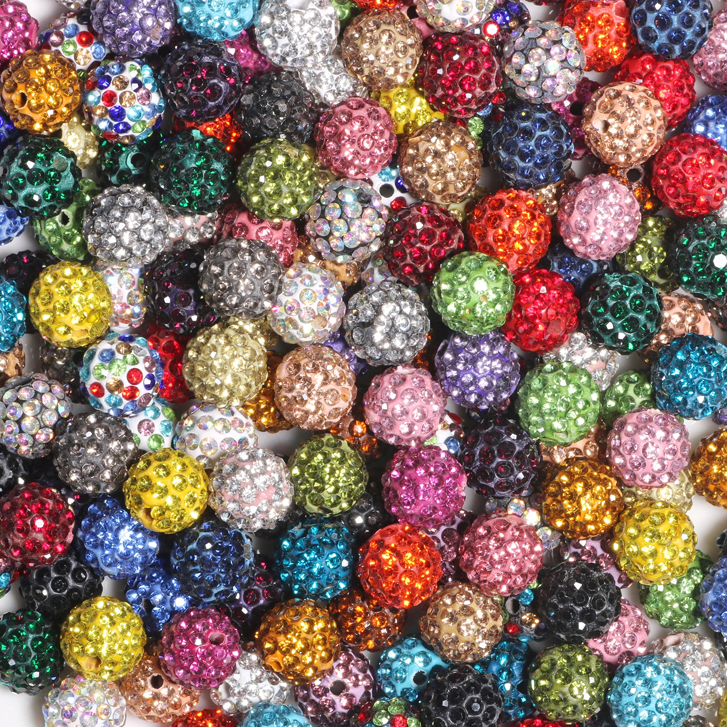 Crystal Rhinestone Pave Disco Ball Clay Bead Round Loose Beads Charms for Jewelry Making DIY Bracelet Necklace Earring Accessory