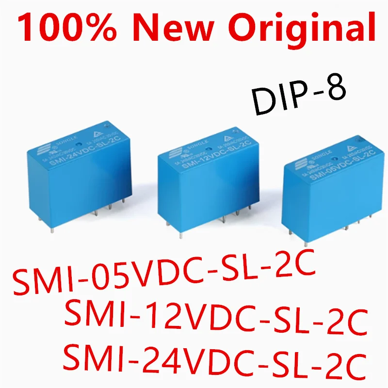 10piece  SMI-05VDC-SL-2C 、SMI-12VDC-SL-2C 、SMI-24VDC-SL-2C  DIP-8  5A  New power relay   SMI-05V/12V/24VDC-SL-2C