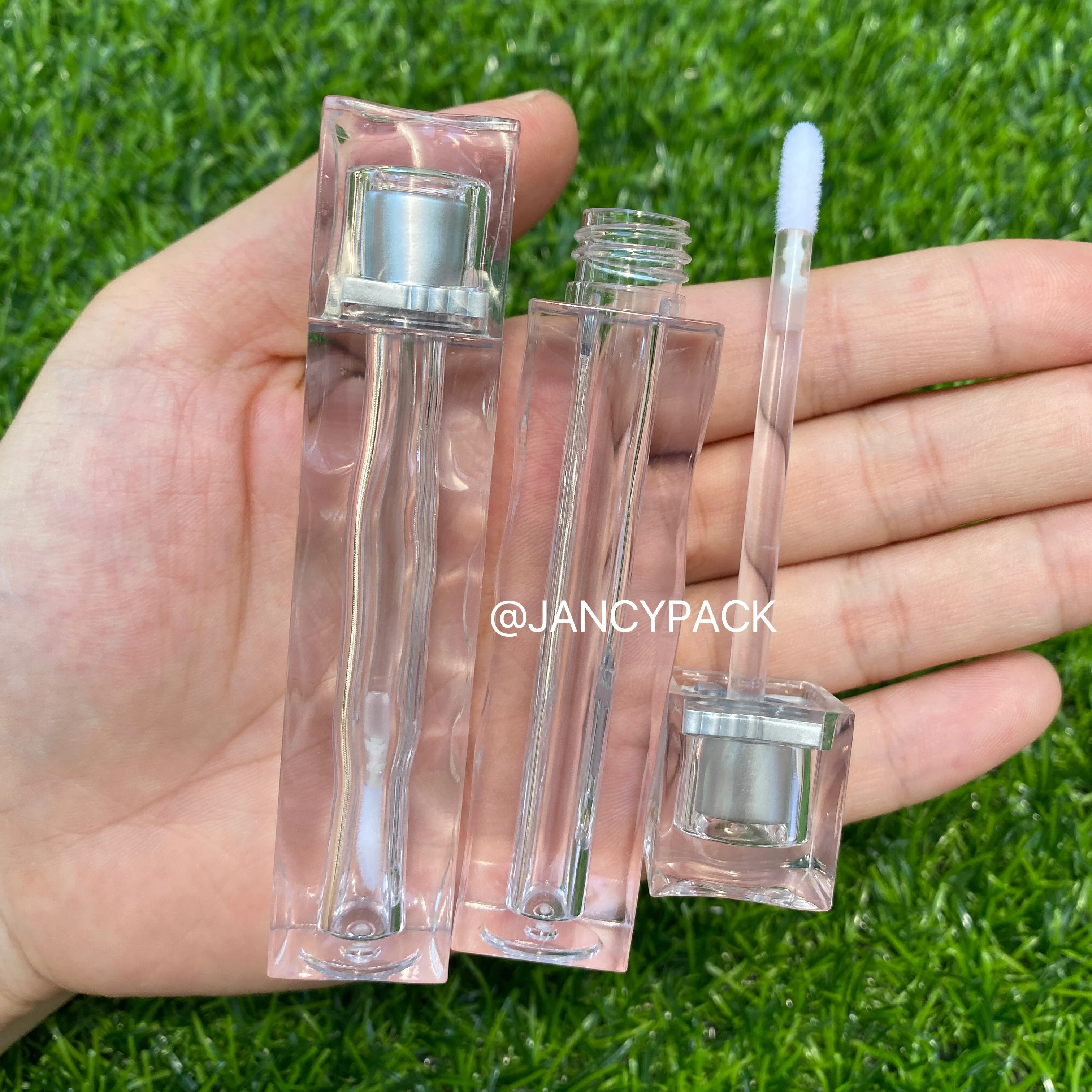 3.5ML Clear Square ลิปกลอสหลอดลิปสติกเปล่าหลอดรีฟิลเครื่องสําอางค์บรรจุคอนเทนเนอร์