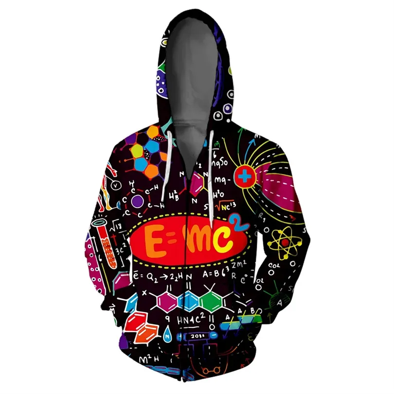 Science Formula 3d Hoodies sweatshirts Colorful 3D Print Man Woman Funny Math Logistics chemistry Hooded streetwear Sweatshirts