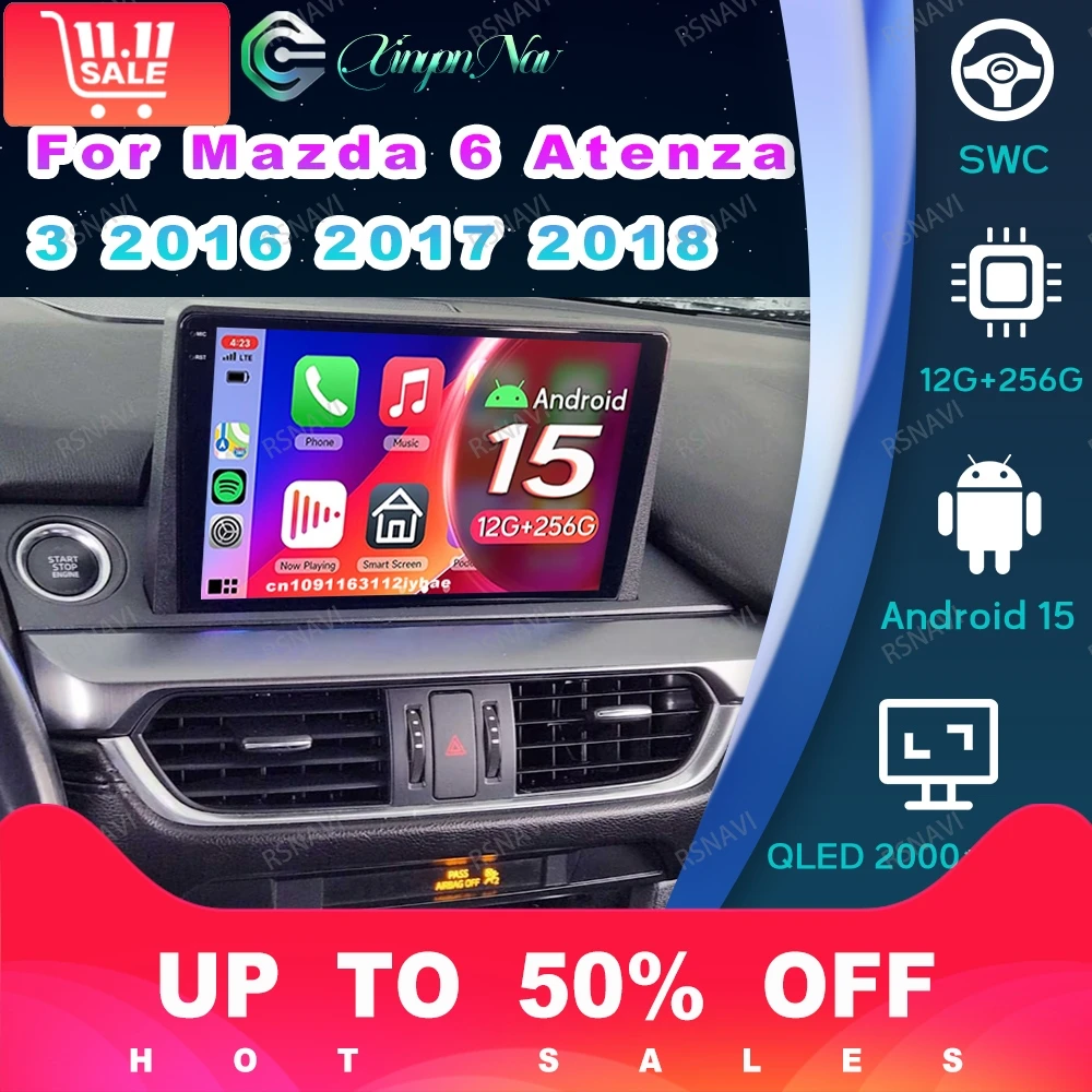 Автомобильный радиоприемник Android 15 для Mazda 6 Atenza 3 2016-2018 Кондиционер IPS Dacia Duster Tesla Model Y Аксессуары 2025 Головный блок Автомобильный радиоприемник Android 15 для Mazda 6 Atenza 3 2016-2018 Кондиционер IPS Dacia Duster Tesla Model Y Аксессуары 2025 Головный блок