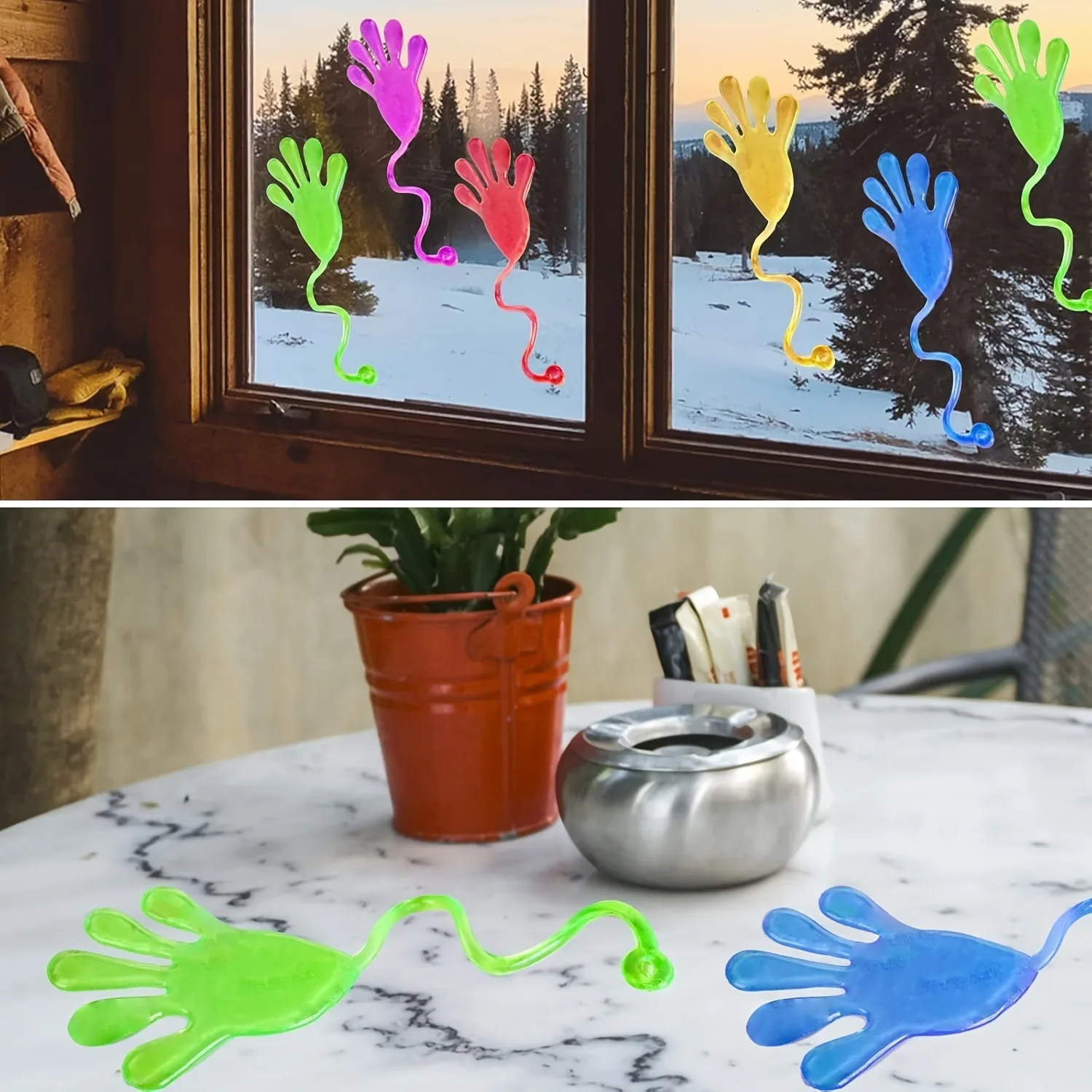 10-30 pçs engraçado pegajoso mãos brinquedo para crianças colorido palma elástico pegajoso brinquedos mole alívio do estresse brinquedos novidade presente festa favores