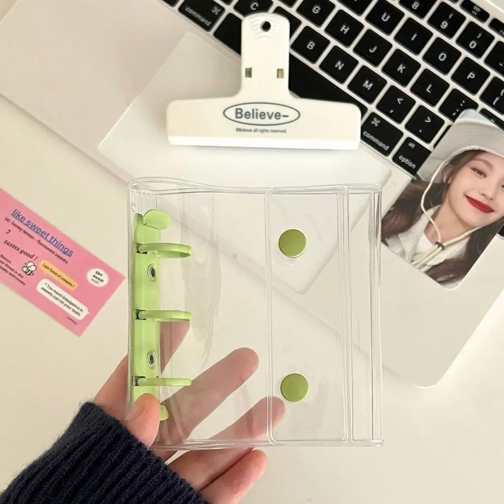 Double Button 3 Inch Photo Album Cover Mini 3-hole Mini Picture Case Cover INS Style Zipper 3 Inch Card Album Cover Home