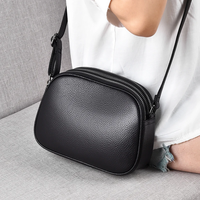 

Top Grain Leather Handmade Crossbody Bag For Women's Fashion Shoulder Purse Genuine Cowhide Casual Ladies Tote Handbag Daily Use