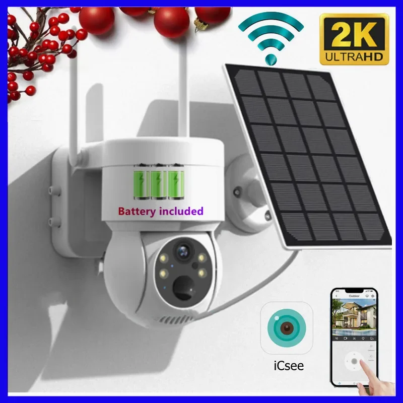 

Hot Wifi Solar Camera 4MP Wireless Security Camera Outdoor IR Night Vision PIR Human Detect PTZ Camera with Solar Panel