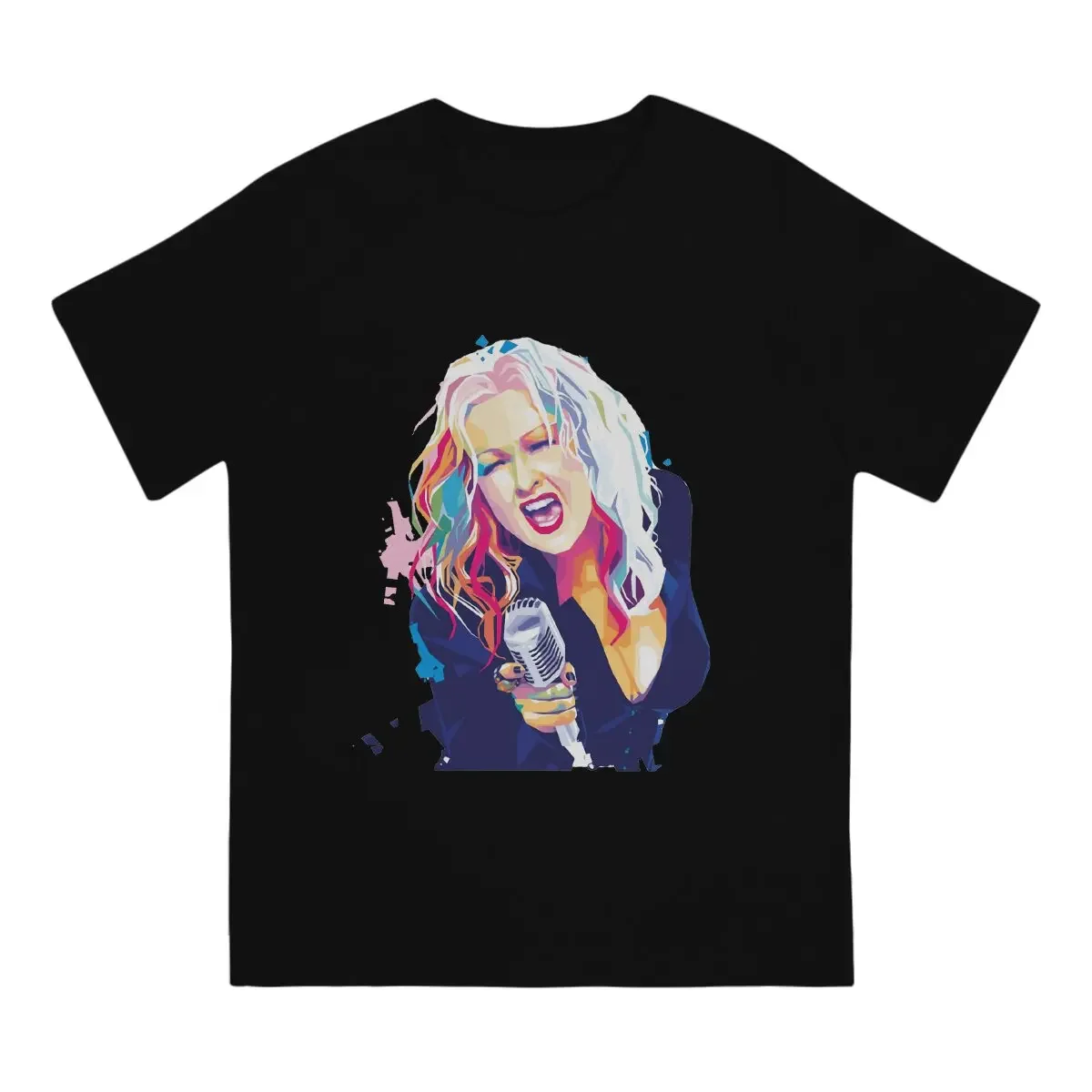 American Singer And Actor Nominated For An Emmy Award Men's T Shirts Cyndi Lauper Creative Short Sleeve Collar T-Shirt