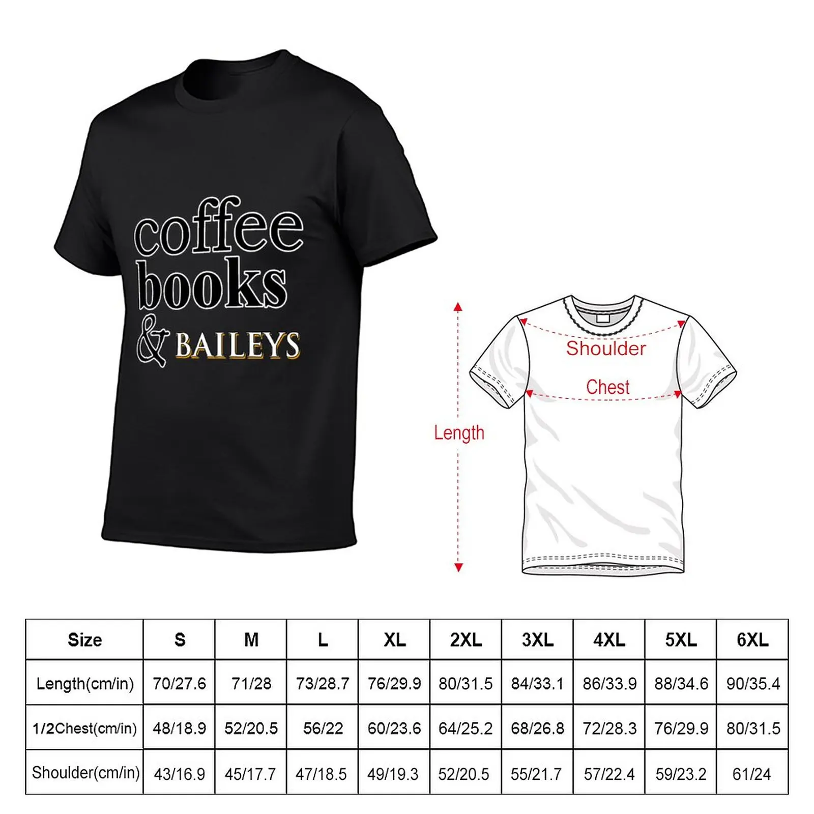 New Coffee Books & Baileys T-Shirt custom t shirt Tee shirt black t shirt korean fashion mens graphic t-shirts anime