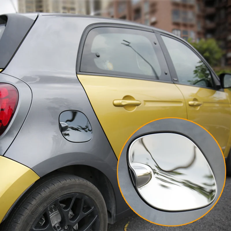 

Fuel Gas Tank Door Lid Cover Flap Cap Stainless Steel Car Decorative Cover Trim For Smart 453 Fortwo Forfour Exterior Accessory