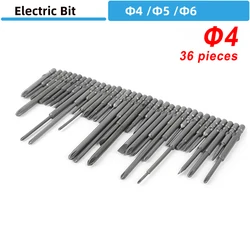 Hex Shank Electric Bit Set para chave de fenda, Phillips, Cruz, Hexagon Plum Blossom Bits, Batch Head, 10-36Pcs, 4mm, 5mm, 6mm