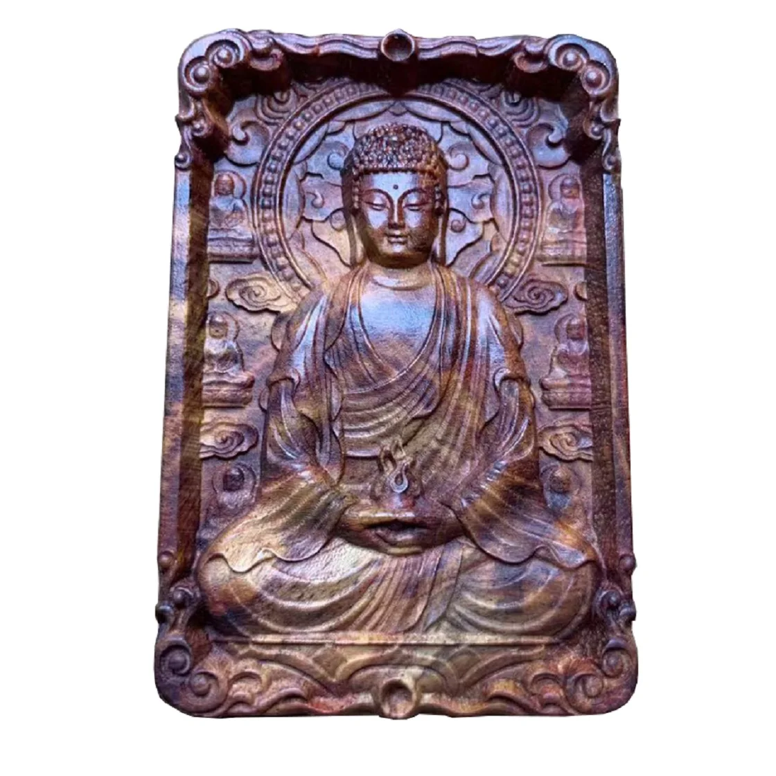 Huanghua-Pear Wooden Life Buddha Pendant, Great Sun Tathagata, Manjusri Benevolence, Great Power Bodhisattva