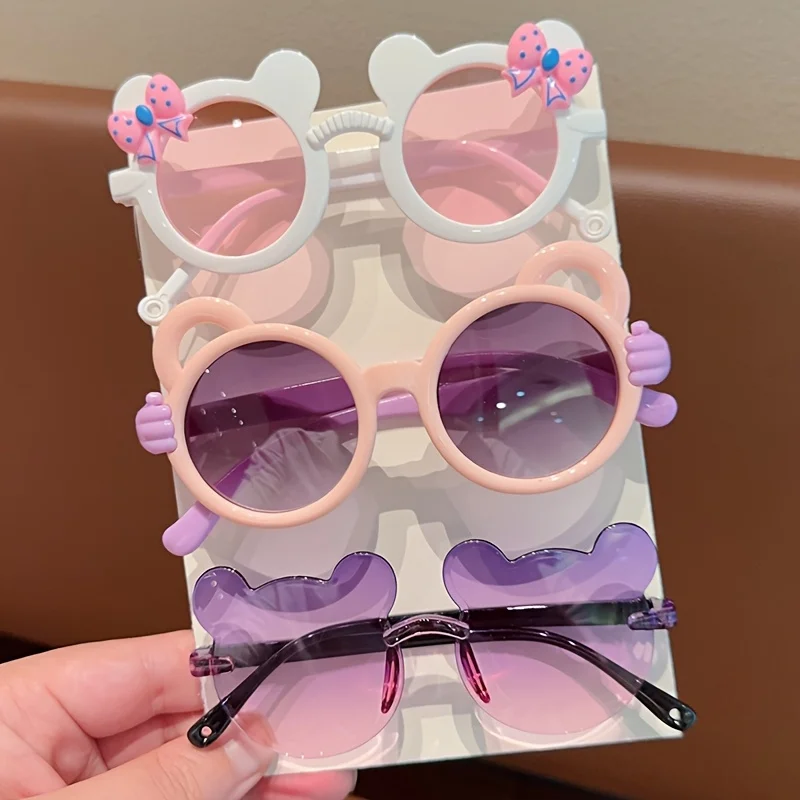 2/3 Stücke Junge Mädchen Niedlichen Bären Rahmen Bowknot Kinder Kinder Mode Brillen Brillen