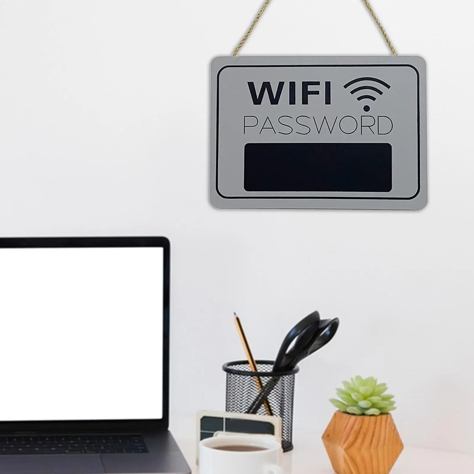 WiFi Password Sign Wooden Hanging Board for Coffee Tables Hotels Desktop