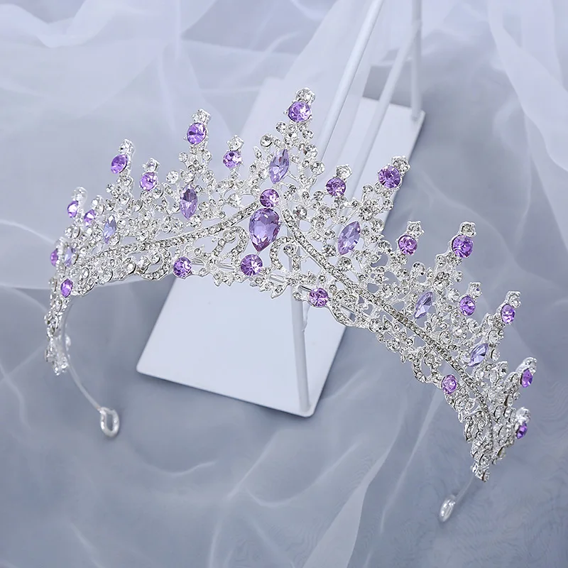 Bride Crown Alloy Hair Accessories Wedding Rhinestone Headband Electroplated Birthday Crown Dinner Wedding Tiara Headwear