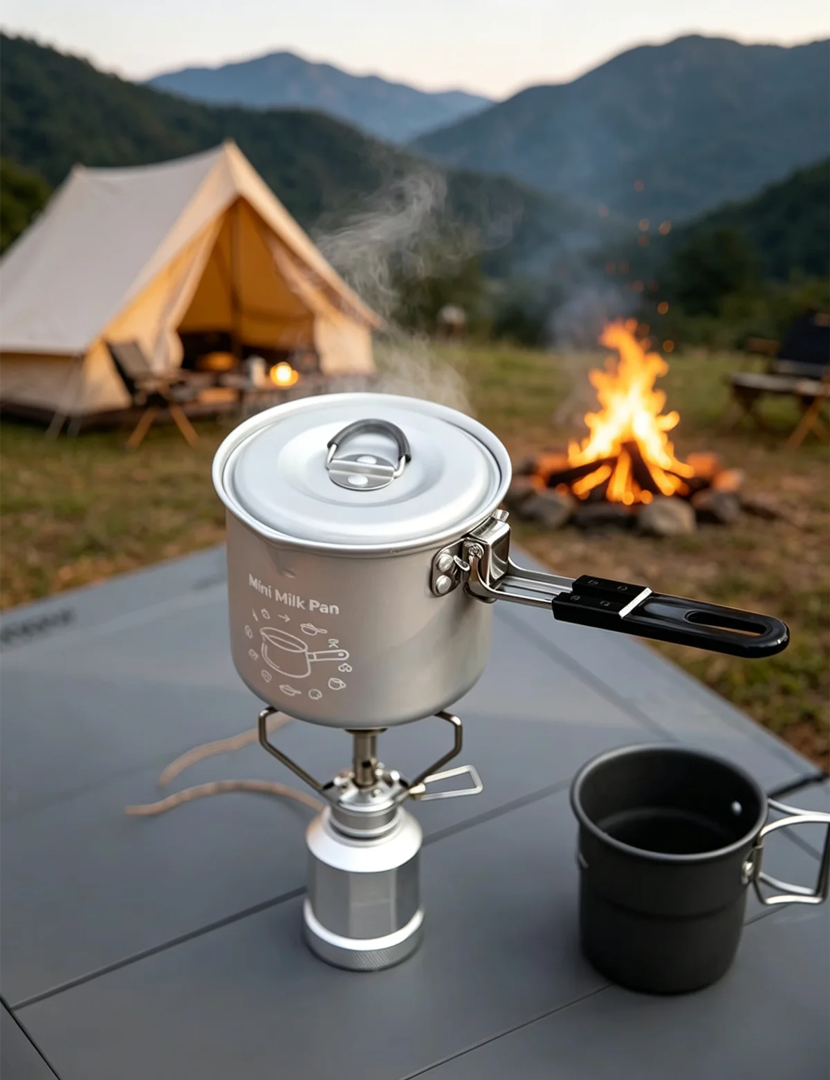 MOUNTAINHIKER Aluminum Alloy Small Milk Pot Lightweight Portable Outdoor Camping Picnic Home Household Cooking Saucepan Kettle
