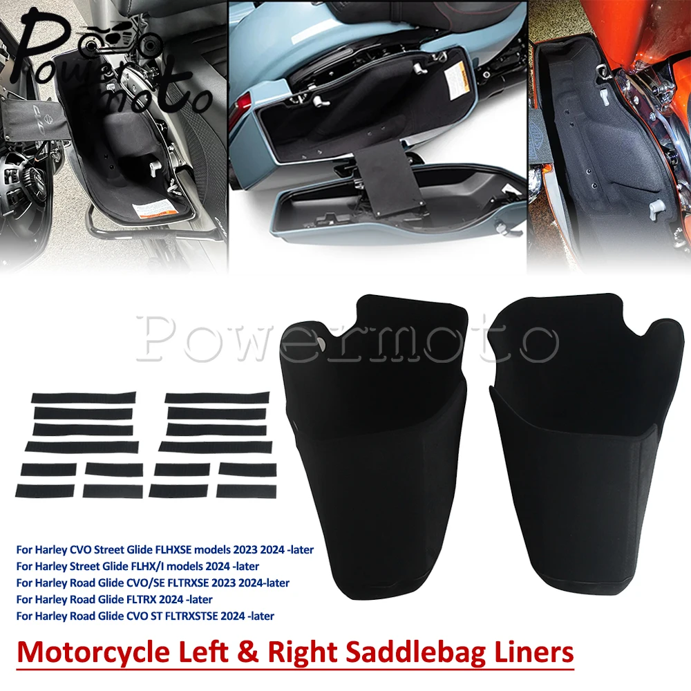 For Harley Touring CVO Street Glide FLHXSE FLTRXSE 2023 2024 FLTRXSTSE FLHX/I 2024 Side Saddle Inner Bag Felt Finish Lining Bags