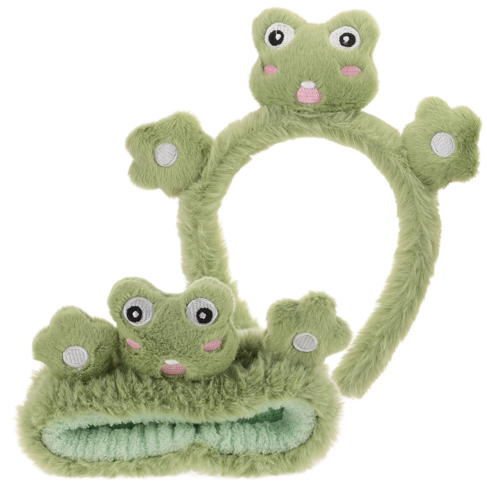 

2 Pcs Frog Headband Bands Skincare Headbands for Women Plush Shower Hair Personality Woman