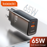 Toocki 65W GaN USB C Charger Quick Charge 4.0 QC3.0 PD Fast Chrger For iPhone 15 14 13 Samsung S23 Xiaomi Macbook Huawei Realme