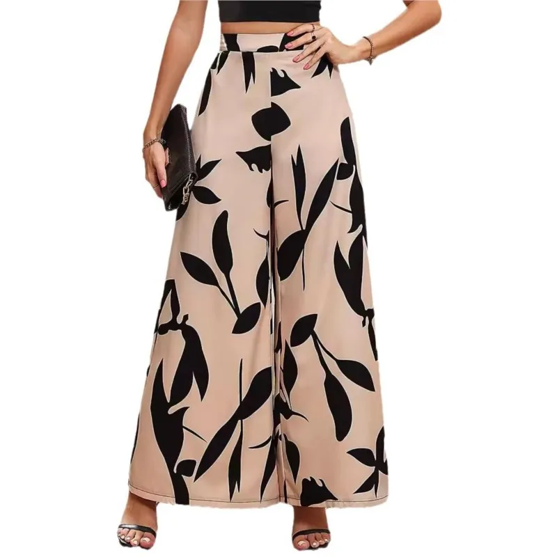 Women\'s Loose Wide Leg Pants Plus Size Geometric Print Full Body Print Fashion Elegant High Waisted Wide Leg Pant Women Clothing