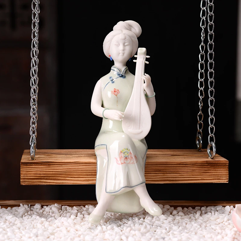 Chinese-Style Swing, Dry Wood, Landscape, Sand And Stone, Zen-Inspired Ceramic Ornaments, Office, Living Room, Entrance Hall, So