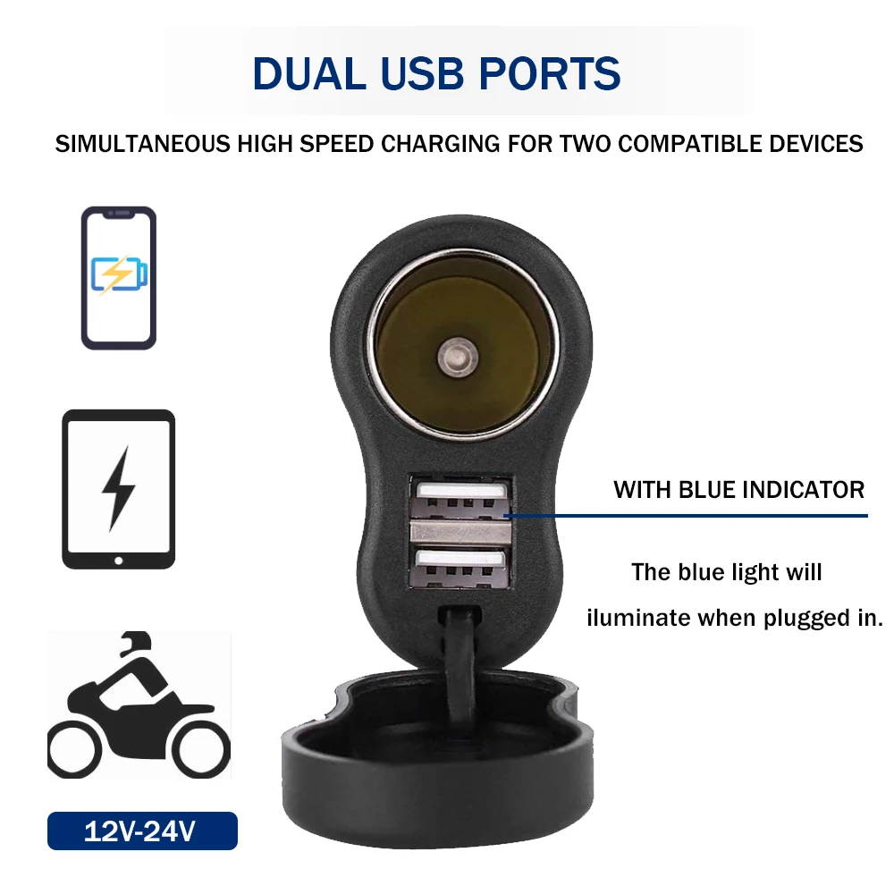 Adaptador de corriente USB DIN de carga rápida para motocicleta, toma de corriente para moto, Tiger 850, 800, XC, XCX, 2018, 2019, BMW R1150GS, R18,