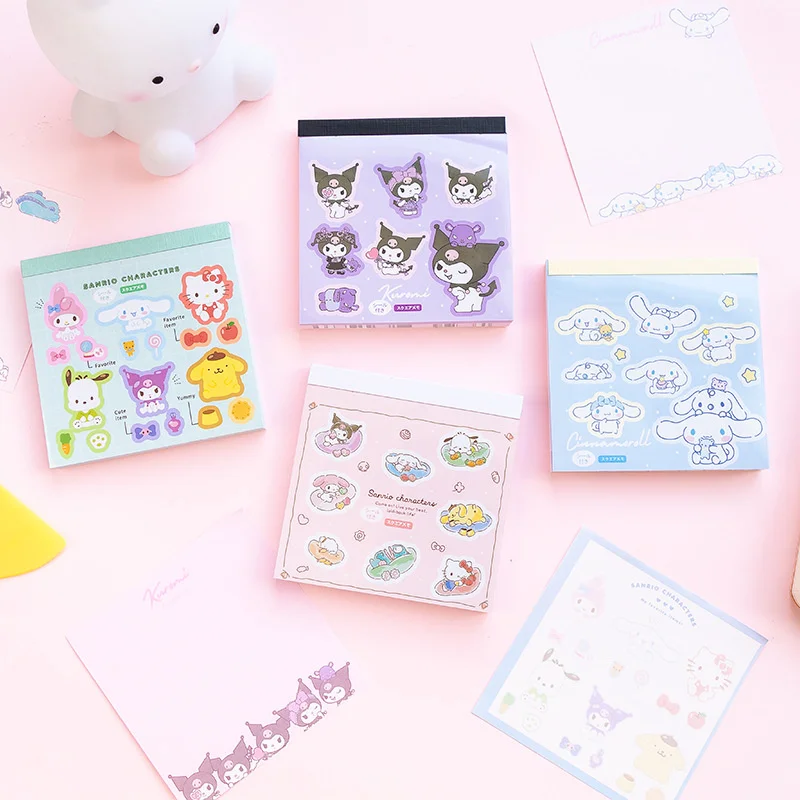 

12pcs/lot Sanrio Kuromi Kitty Memo Pad Cinnamoroll Sticky Note Stationery Label Notepad Planner Sticker Post School Supplies