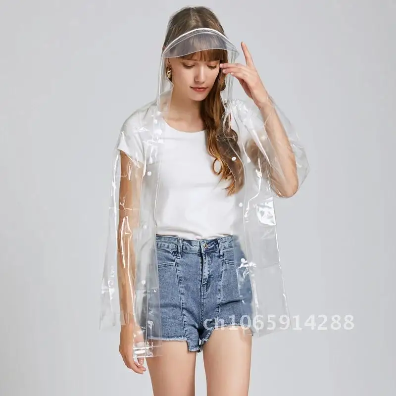 

2021, прозрачный короткий плащ для женщин, ветровка, куртка для путешествий, водонепроницаемая кепка-пончо, для пешего туризма, дождя