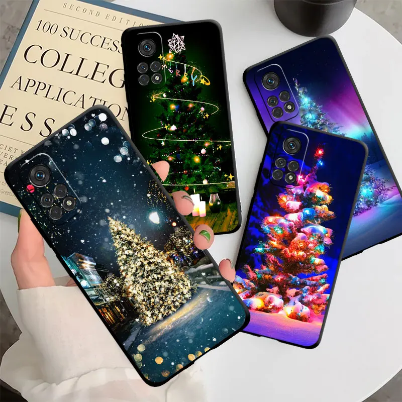 Case For Xiaomi Mi Poco X3 NFC 11 Lite 11T Pro X5 X4 M3 M4 F3 12 10T 9T F1 C40 C51 C55 Soft Phone Cover Christmas Trees Funda