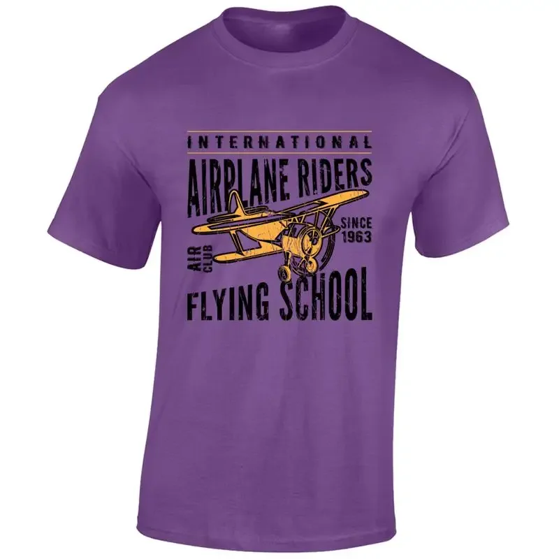 INTERNATIONAL AIRPLANE RIDERS MENS T SHIRT PILOT AEROPLANE DESIGN PLANE TOP