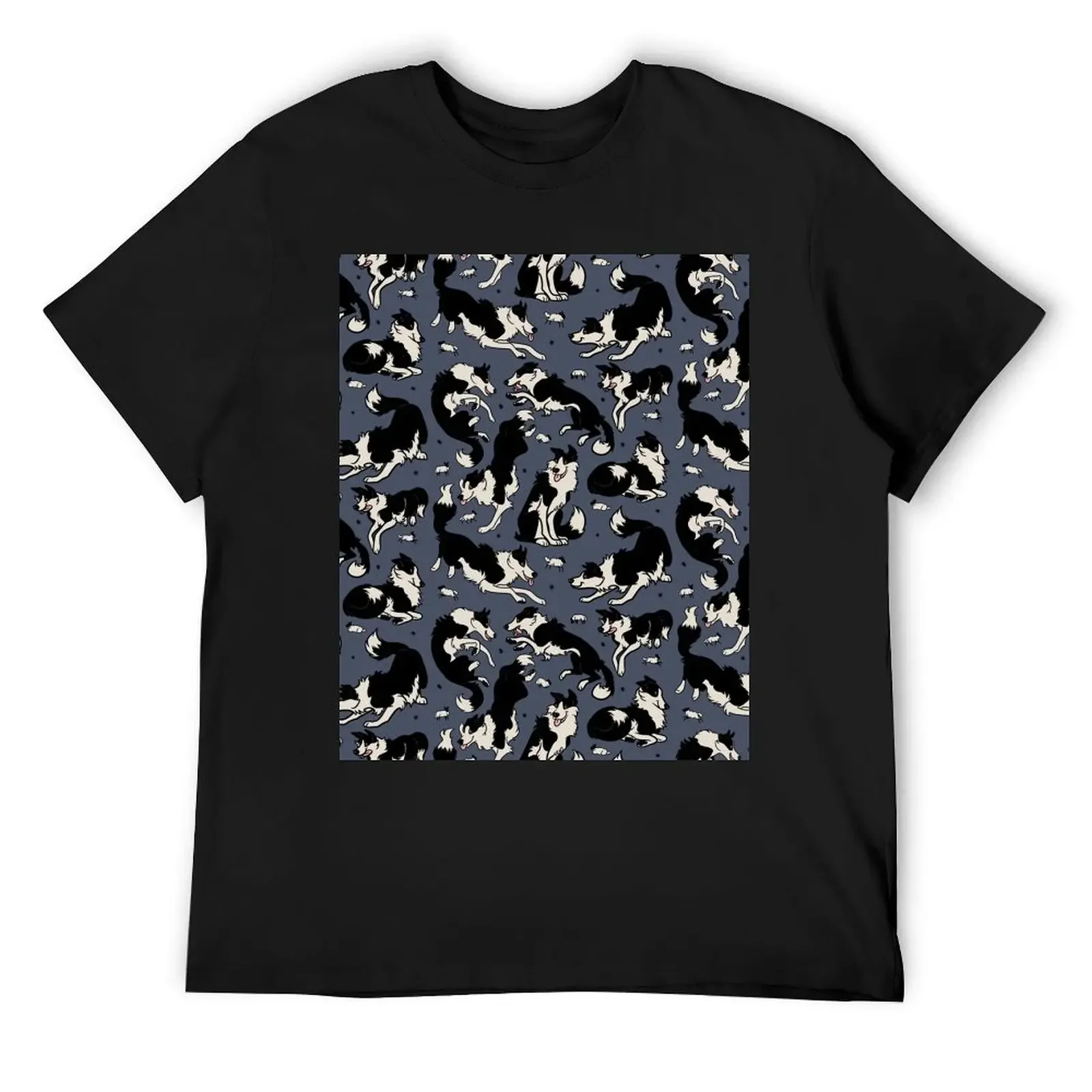 Border Pup Pattern - Loch T-Shirt cheap stuff tops fruit of the loom mens t shirts