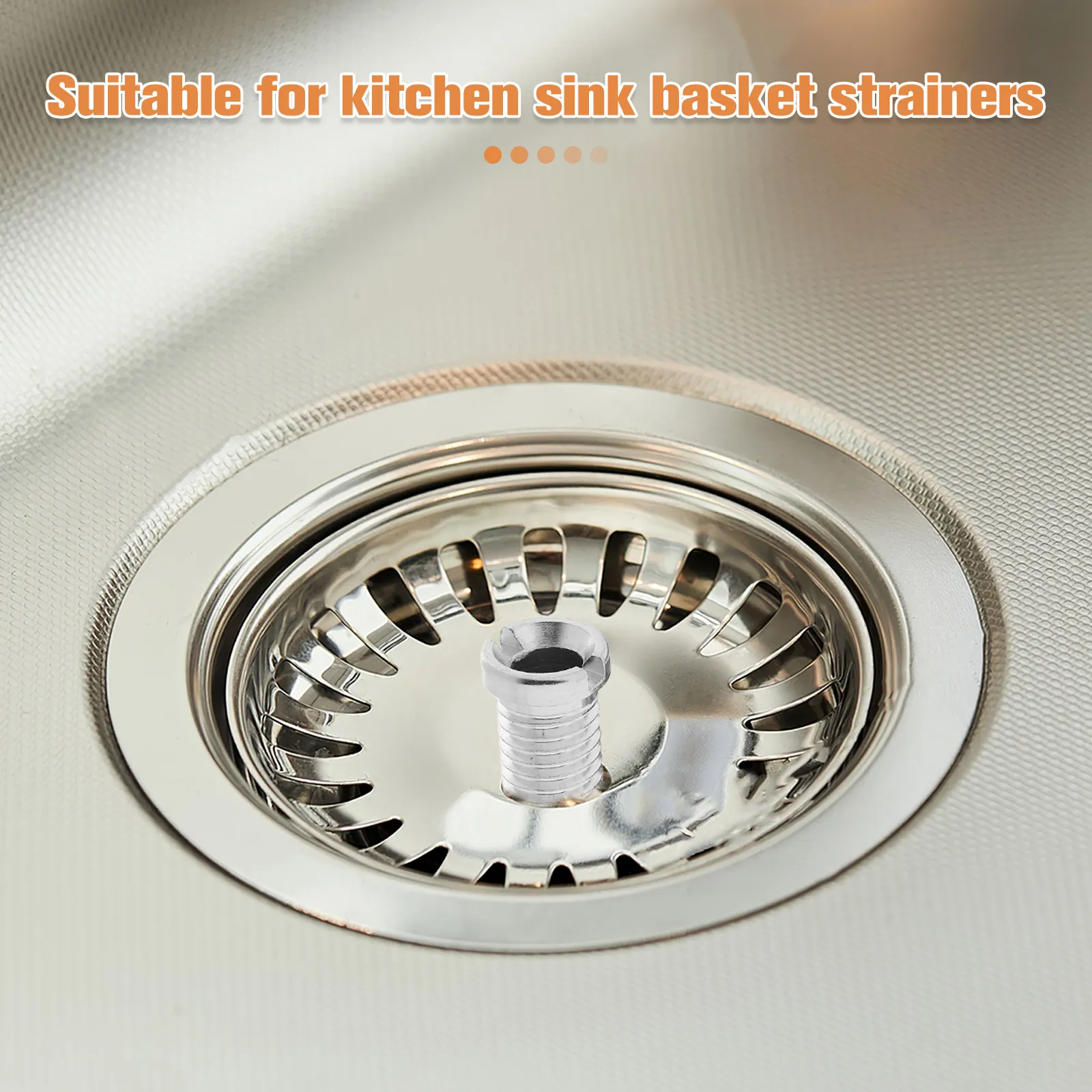 6Pcs Stainless Steel Strainer Screw Connectors 45Mm Sink Waste Threaded Plug for Kitchen Basin Drain Clog Prevention Easy
