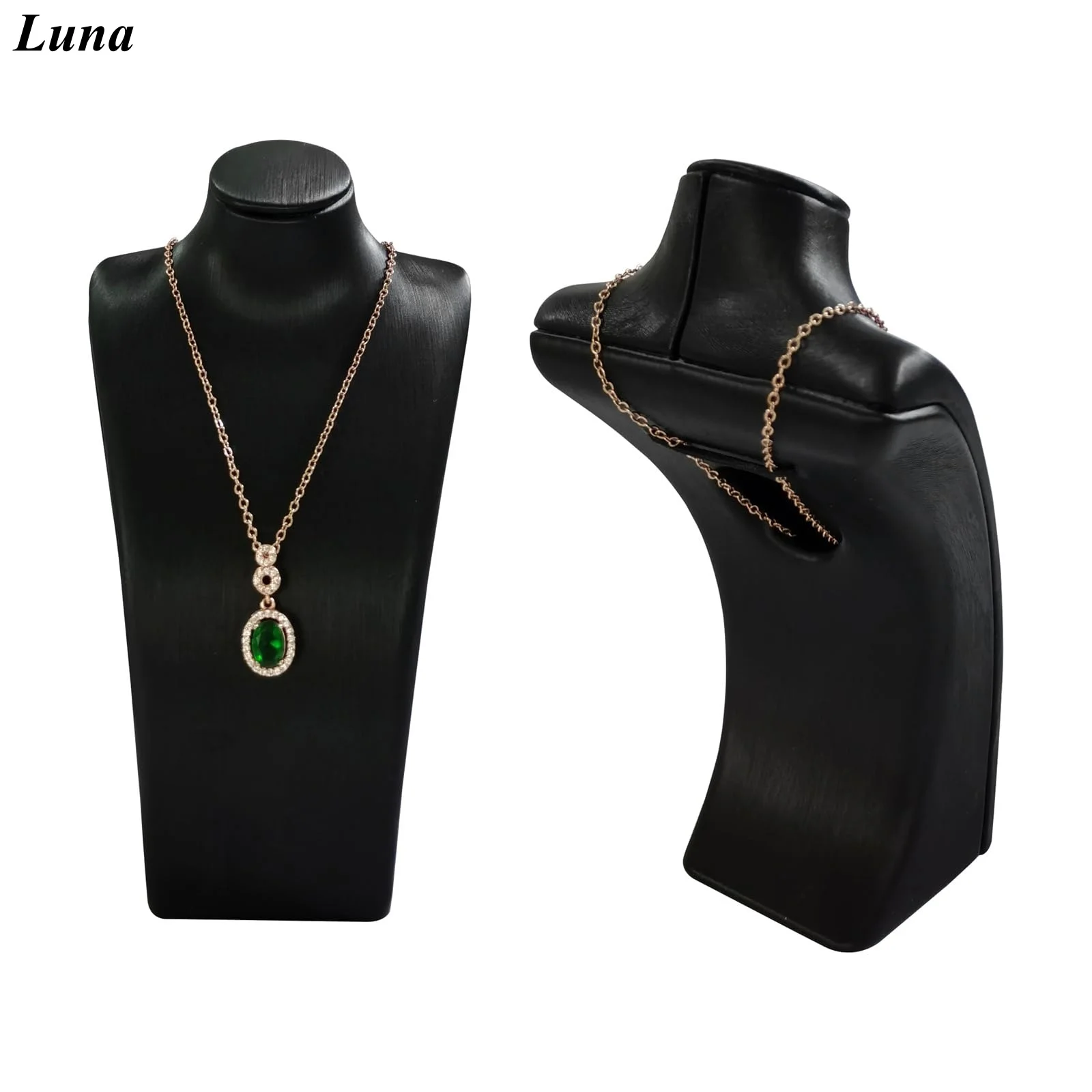 PU Leather Necklace Display Stand Necklace Bust Pendant Rack for Counter Showcase