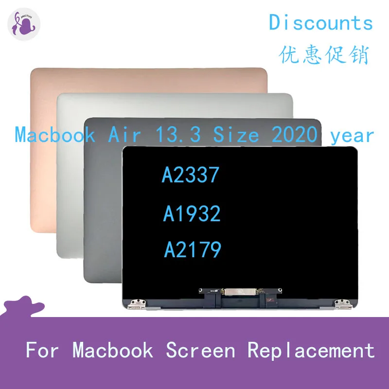 

New laptop A2337 A2179 A1932 LCD display upper half set for Macbook Air 13.3, gold gray silver 2020 EMC 3578