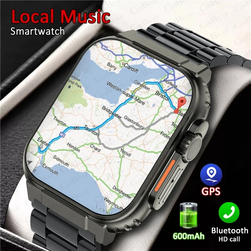 Outdoor Military Smart Watch Men 600 mAh Battery TWS Headset Local Music IP68 Waterproof BT Calling Smartwatch For Huawei Xiaomi