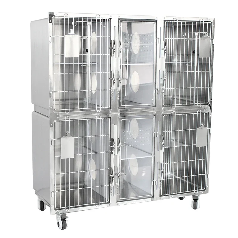 

Pet cages Veterinary pet hospital clinic stainless steel 304 pet restriction cage for cats