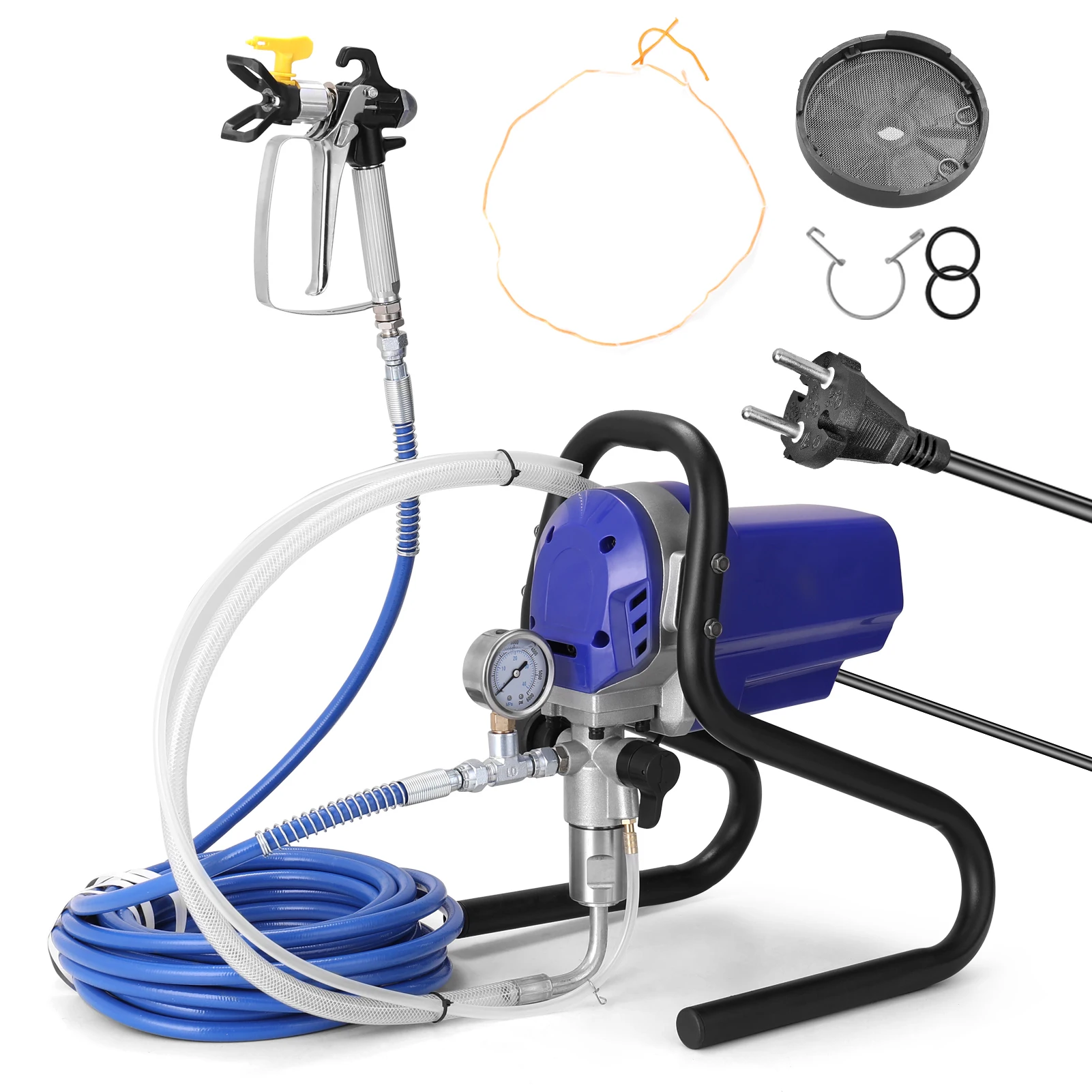 エアレス高圧噴霧器,30MPa, 750W,圧縮機,多目的,圧力計付きスプレーツール