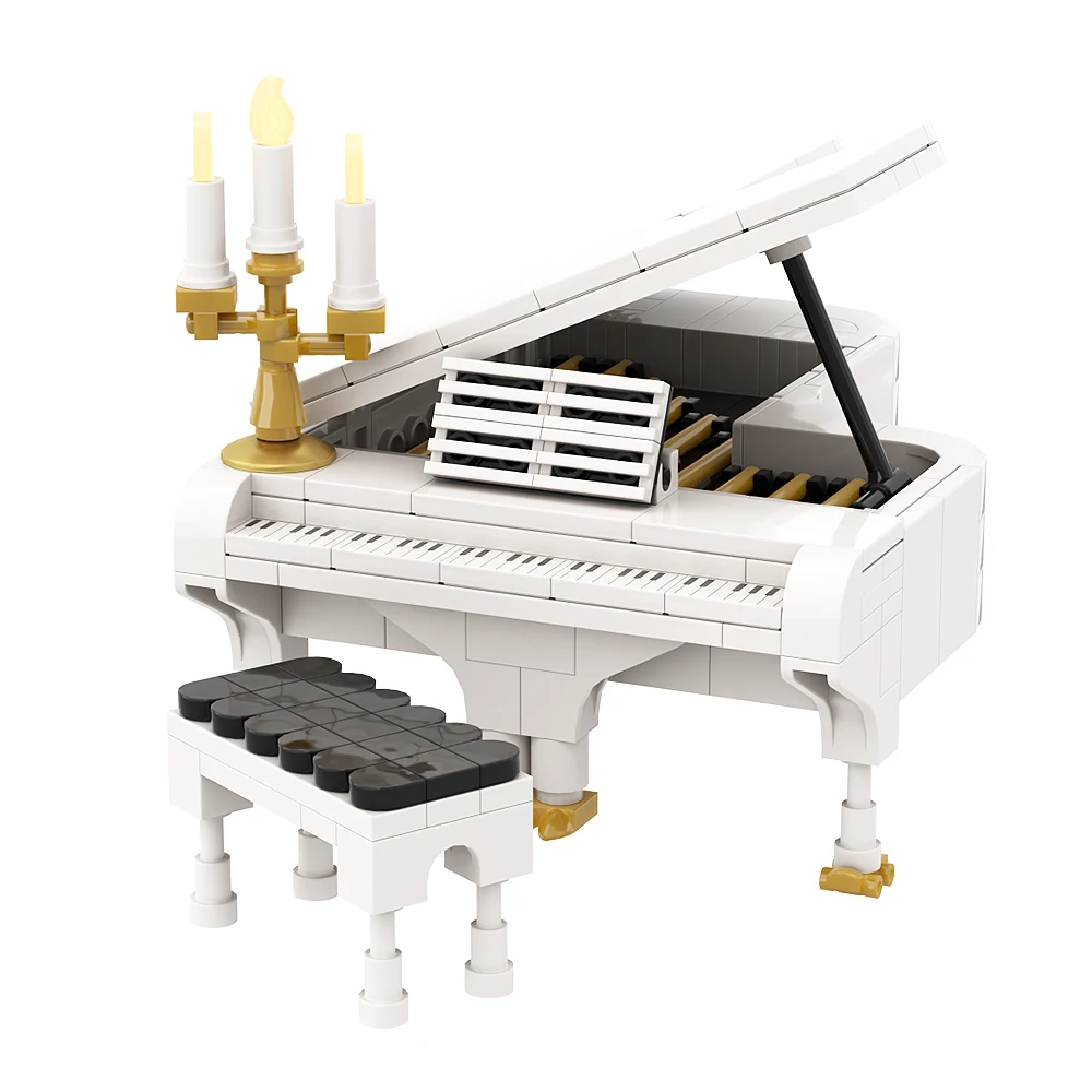 Gobricks Moc Dreamered Piano DIY Model Building Blocks Living Room Display Piano Chair Pianist Creativity Brick Children Toys