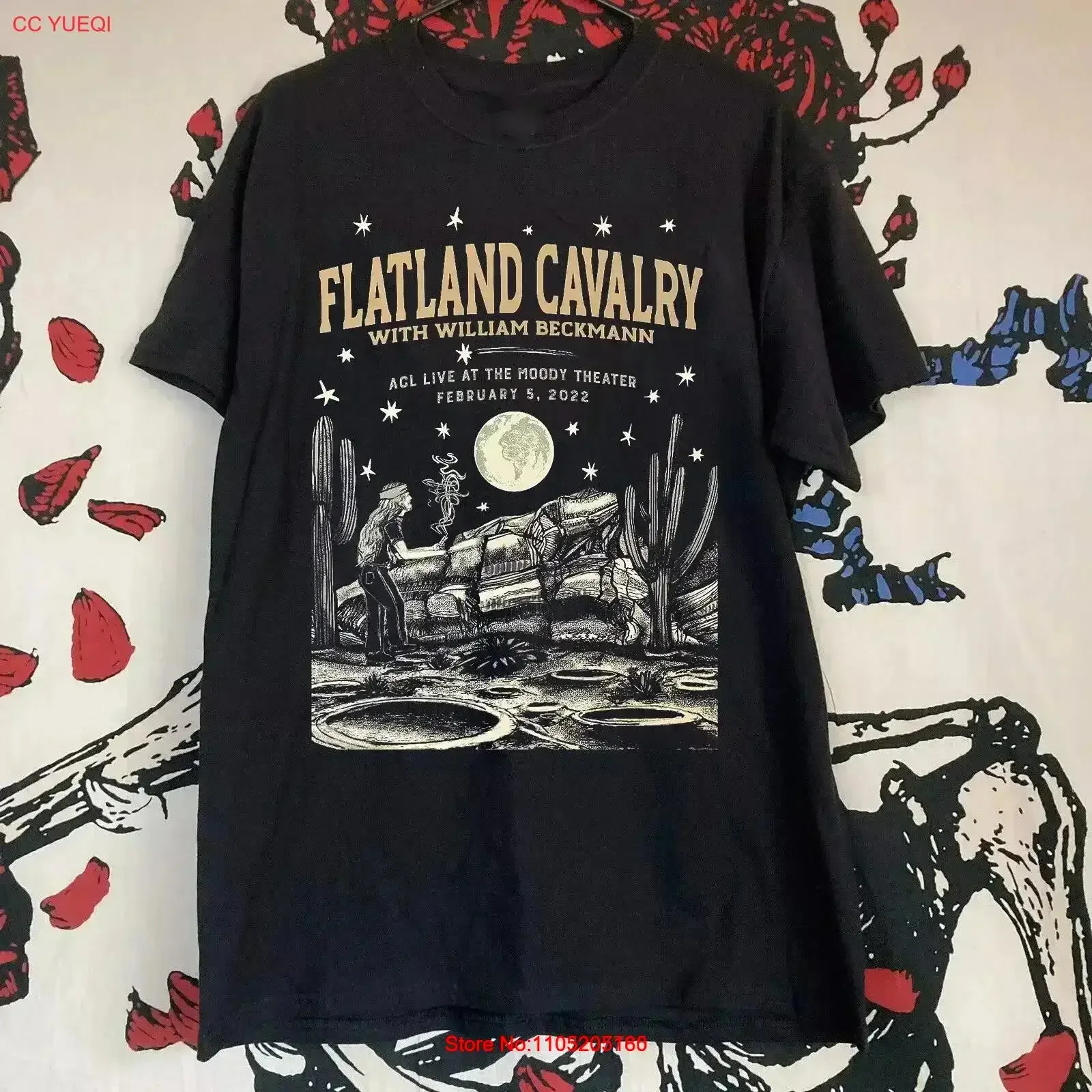 

Футболка Flatland Cavalry Band Live at the Moody Theater 2022, полный размер S 5XL, винтажный потертый топ для повседневной носки, дышащая